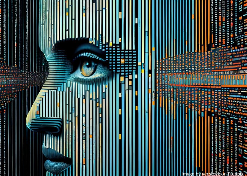 Futuristic image of a human face
